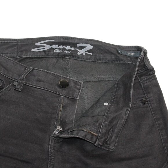 Seven7 Womens Sz 8 Jeans Black Tummyless High-Rise Skinny Leg Stretch Denim - Picture 9 of 13